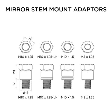 Scooter/Motorcycle - Mirror Stem Mount Adaptor Kit