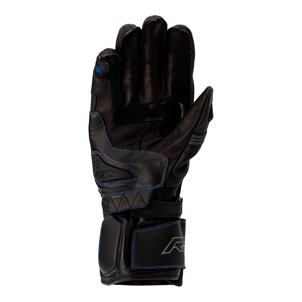 RST S1 LEATHER GLOVE [BLACK/GREY/NEON BLUE]