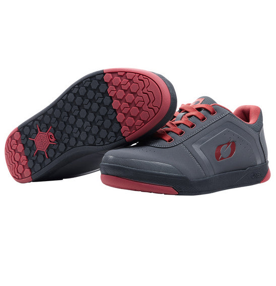 O'Neal PINNED Flat Pedal Shoe - Grey/Red