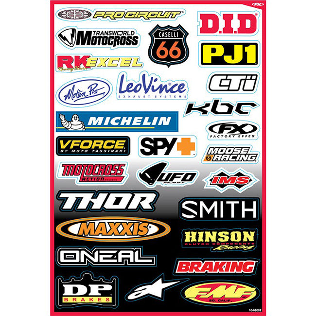 FX10-68002 Factory Effex Sponsor Sticker Kit B