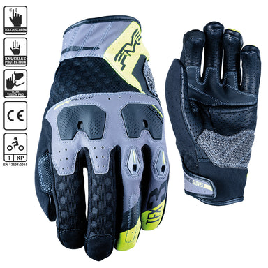 FIVE TFX3 Airflow Gloves Grey Fluro Yellow